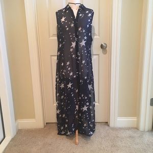 Sheer Star Print Duster